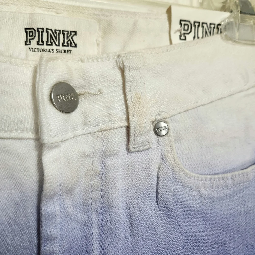 PINK Victoria's Secret | NWT Ombre Cheeky Cut Off Denim Shorts White Pur…